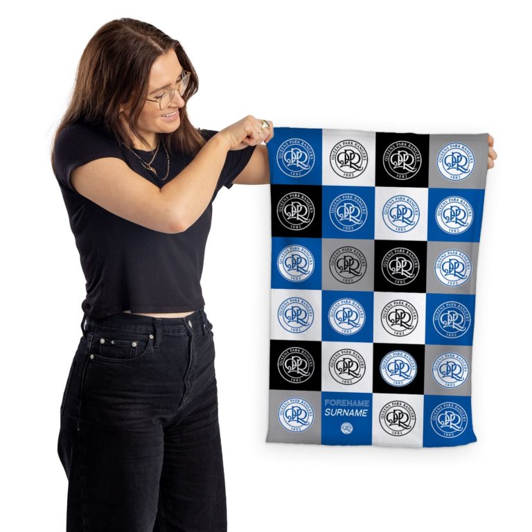 Personalised QPR Chequered Tea Towel