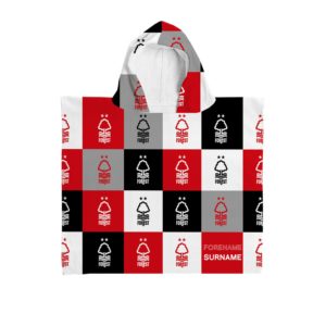 Personalised Nottingham Forest Chequered Hooded Towel – Kids