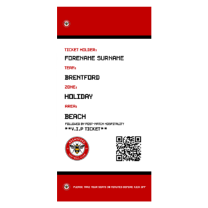 Personalised Brentford FC Ticket Beach Towel