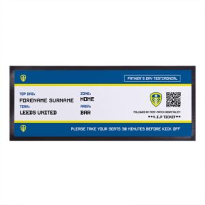 Personalised Leeds United Ticket Bar Runner