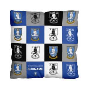 Personalised Sheffield Wednesday Chequered Cushion