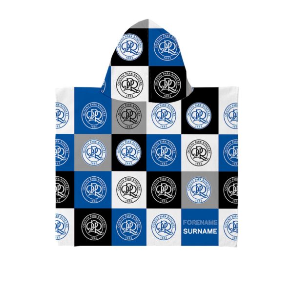 Personalised QPR Chequered Hooded Towel – Kids