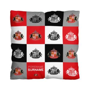 Personalised Sunderland Chequered Cushion