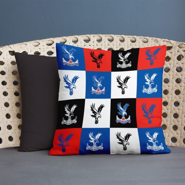 Personalised Crystal Palace Chequered Cushion