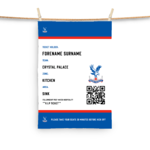 Personalised Crystal Palace Ticket Tea Towel