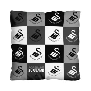 Personalised Swansea City AFC Chequered Adult Hooded Fleece Blanket