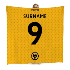 Personalised Wolverhampton Wanderers Back of Shirt Fleece Blanket