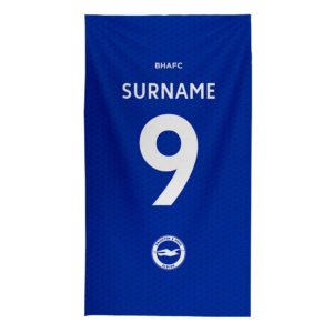 Personalised Brighton & Hove Albion Back of Shirt Beach Towel