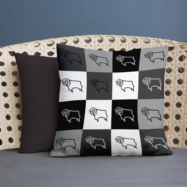 Personalised Derby County Chequered Cushion