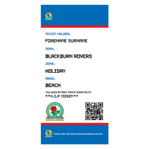 Personalised Blackburn Rovers Ticket Beach Towel