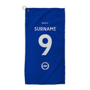 Personalised Brighton & Hove Albion Back of Shirt Golf Towel