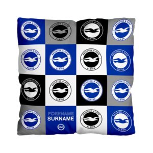 Personalised Brighton & Hove Albion Chequered Cushion