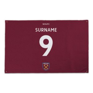 Personalised West Ham United Back of Shirt Banner –  5ft x 3ft