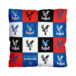 Personalised Crystal Palace Chequered Cushion