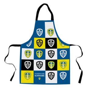 Personalised Leeds United Chequered Apron – Adult
