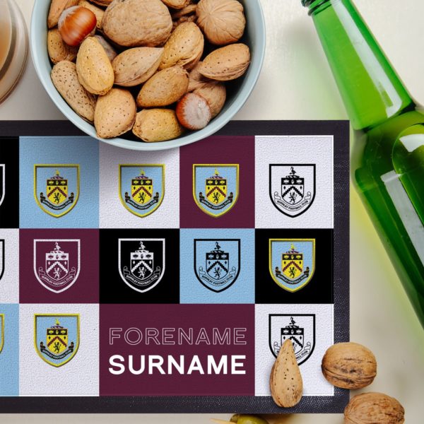 Personalised Burnley FC Chequered Bar Runner