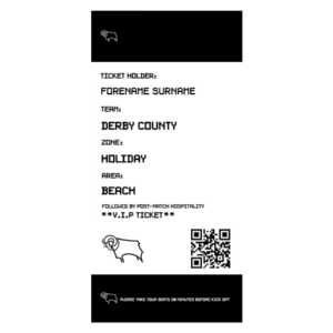 Personalised Derby County Ticket Beach Towel