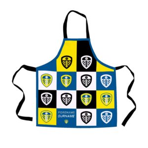 Personalised Leeds United Chequered Apron – Kids