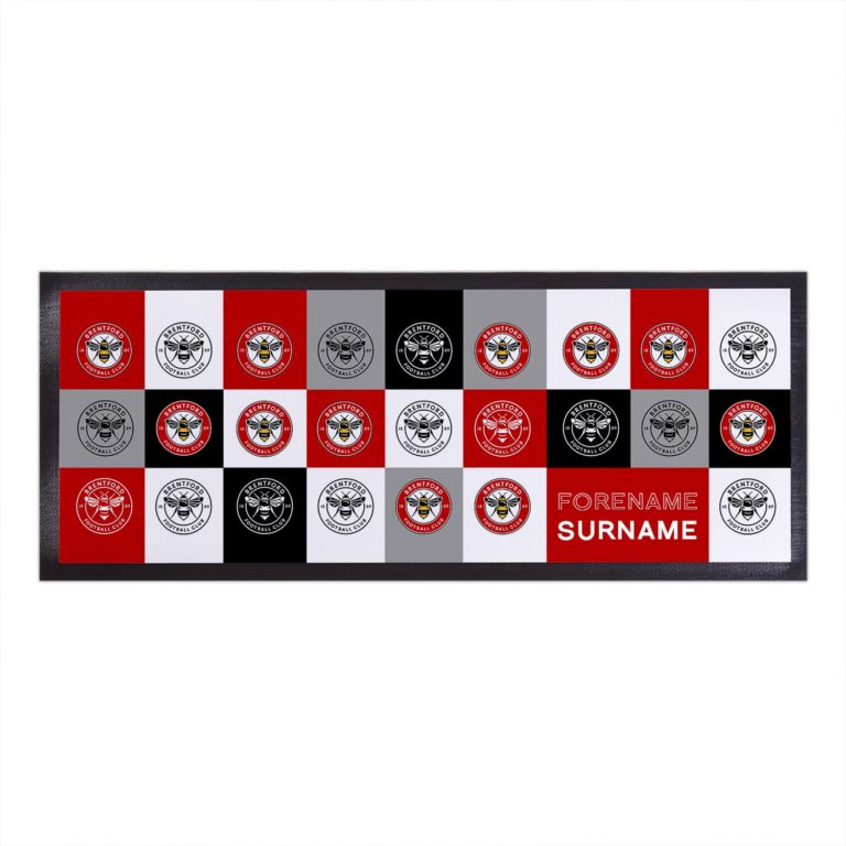 Personalised Brentford FC Chequered Bar Runner