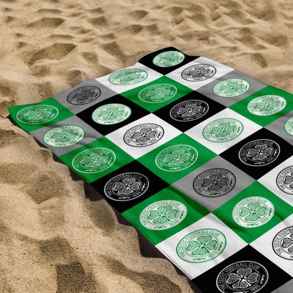 Personalised Celtic Chequered Beach Towel
