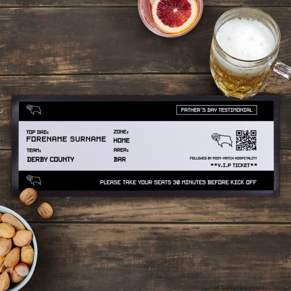 Personalised Derby County Ticket Bar Runner