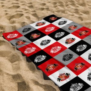 Personalised Sunderland AFC Chequered Adult Hooded Fleece Blanket