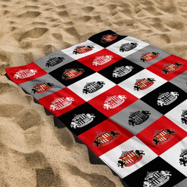 Personalised Sunderland Chequered Beach Towel