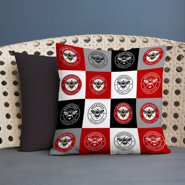 Personalised Brentford FC Chequered Cushion
