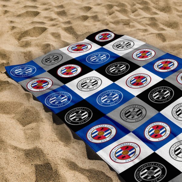Personalised Reading Chequered Beach Towel