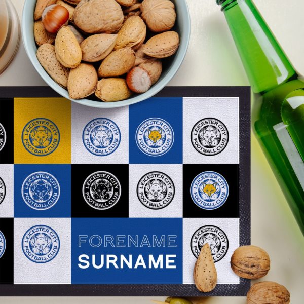 Personalised Leicester City Chequered Bar Runner