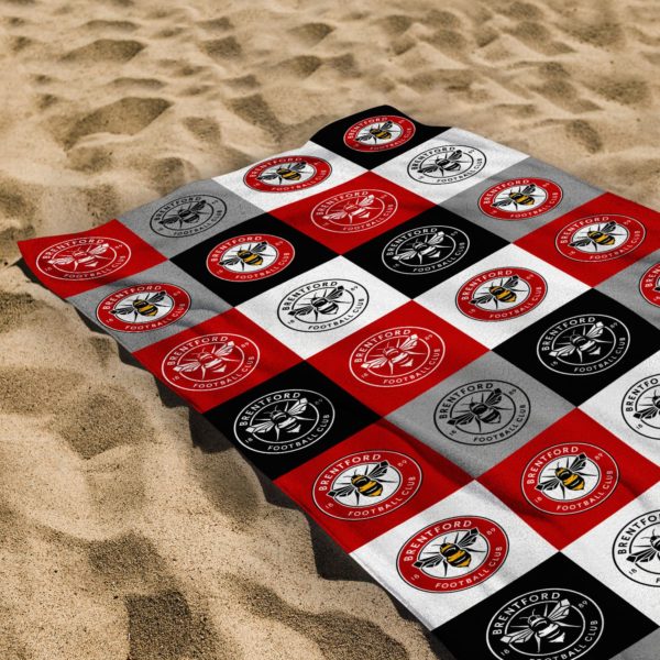 Personalised Brentford FC Chequered Beach Towel