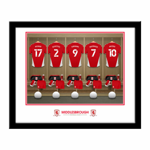 Personalised Middlesbrough FC Dressing Room Framed Print