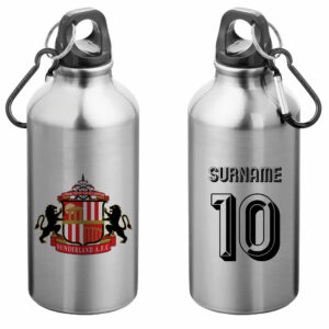 Personalised Sunderland FC Retro Shirt Water Bottle