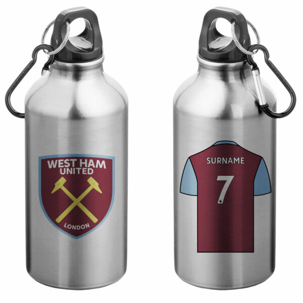 Personalised West Ham United FC Aluminium Water Bottle
