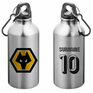 Personalised Wolverhampton Wanderers FC Retro Shirt Water Bottle