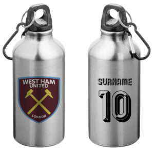 Personalised West Ham United FC Retro Shirt Water Bottle