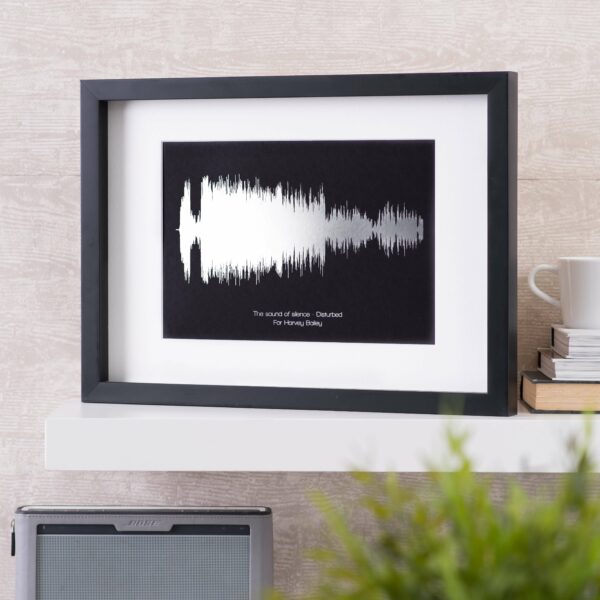 Personalised Metallic Foil Sound Wave Song Print with Colour & Framing Options