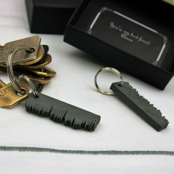 Personalised Pair of Favourite Song Sound Wave Keyrings