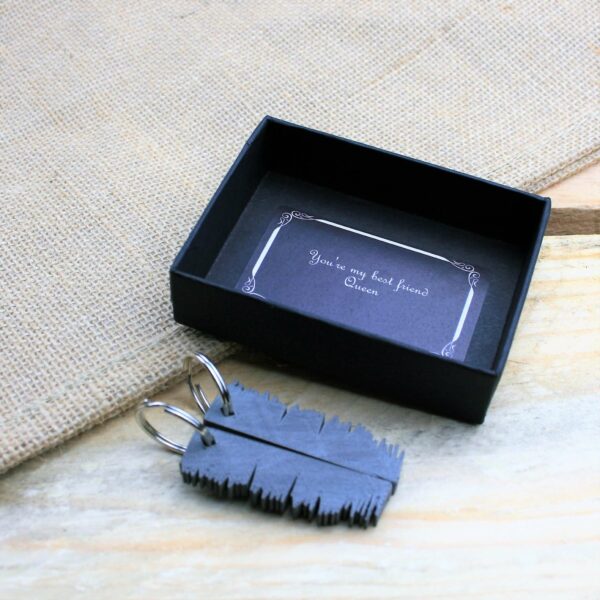 Personalised Pair of Favourite Song Sound Wave Keyrings