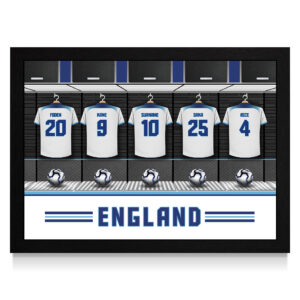 Personalised England Football Dressing Room Framed Print