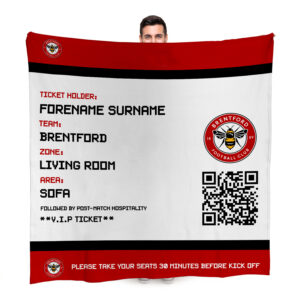 Personalised Brentford FC Ticket Fleece Blanket