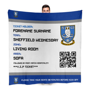 Personalised Sheffield Wednesday FC Ticket Fleece Blanket