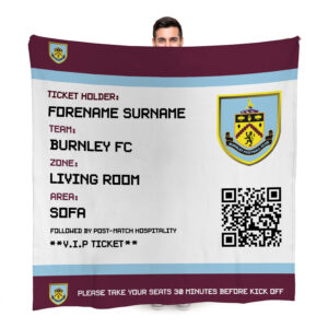 Personalised Burnley FC Ticket Fleece Blanket