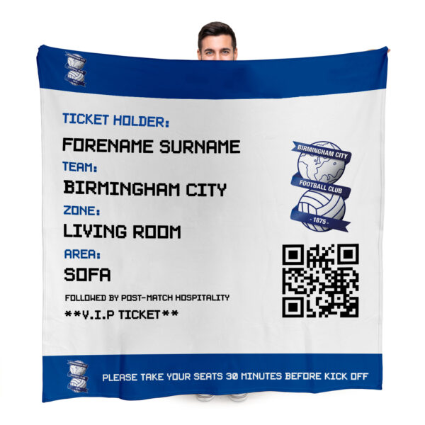 Personalised Birmingham City FC Ticket Fleece Blanket
