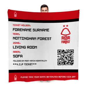 Personalised Nottingham Forest FC Ticket Fleece Blanket