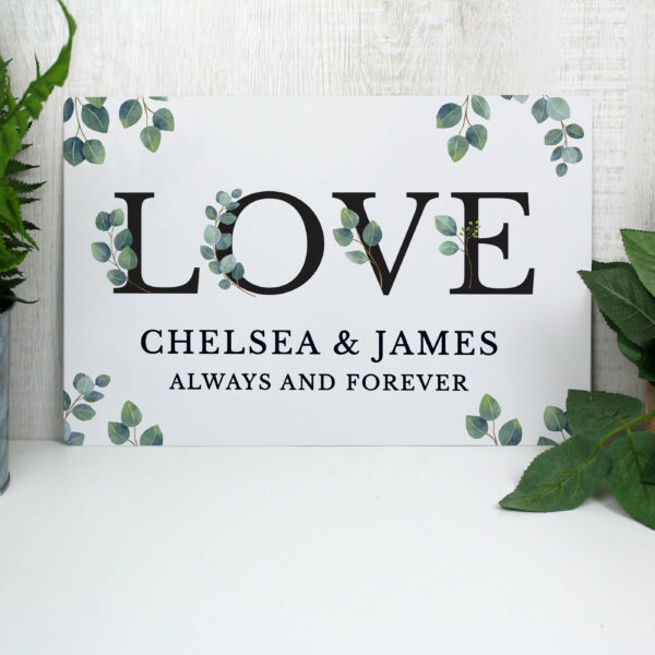 Personalised Botanical Metal Sign – Perfect for Weddings, Anniversaries, New Home & Valentines