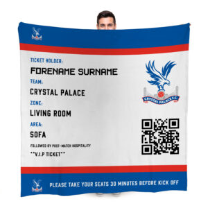 Personalised Crystal Palace FC Ticket Fleece Blanket