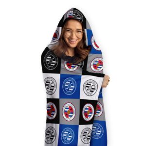 Personalised Reading FC Chequered Adult Hooded Fleece Blanket