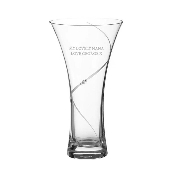 Personalised Diamante Hollow Sided Vase