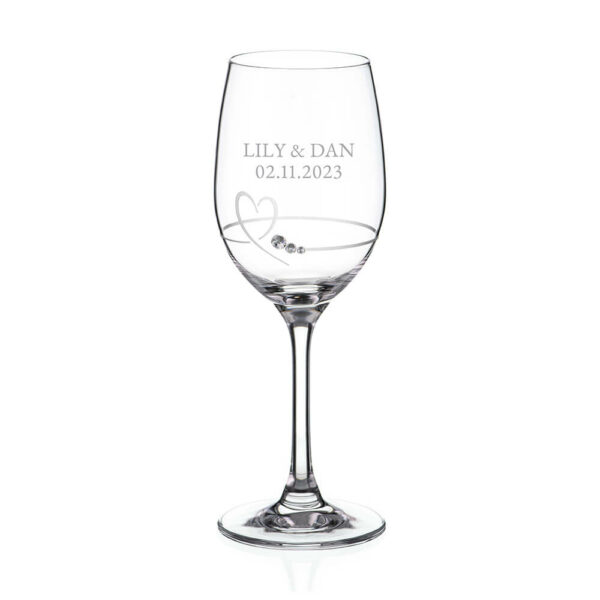 Personalised Diamante Petit Wine Glass